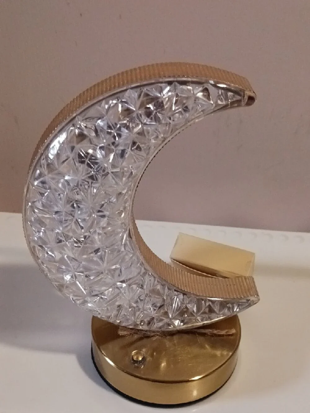 🌙Crystal Crescent Moon LED Night Light - Gold & Clear Rechargable Touch Control